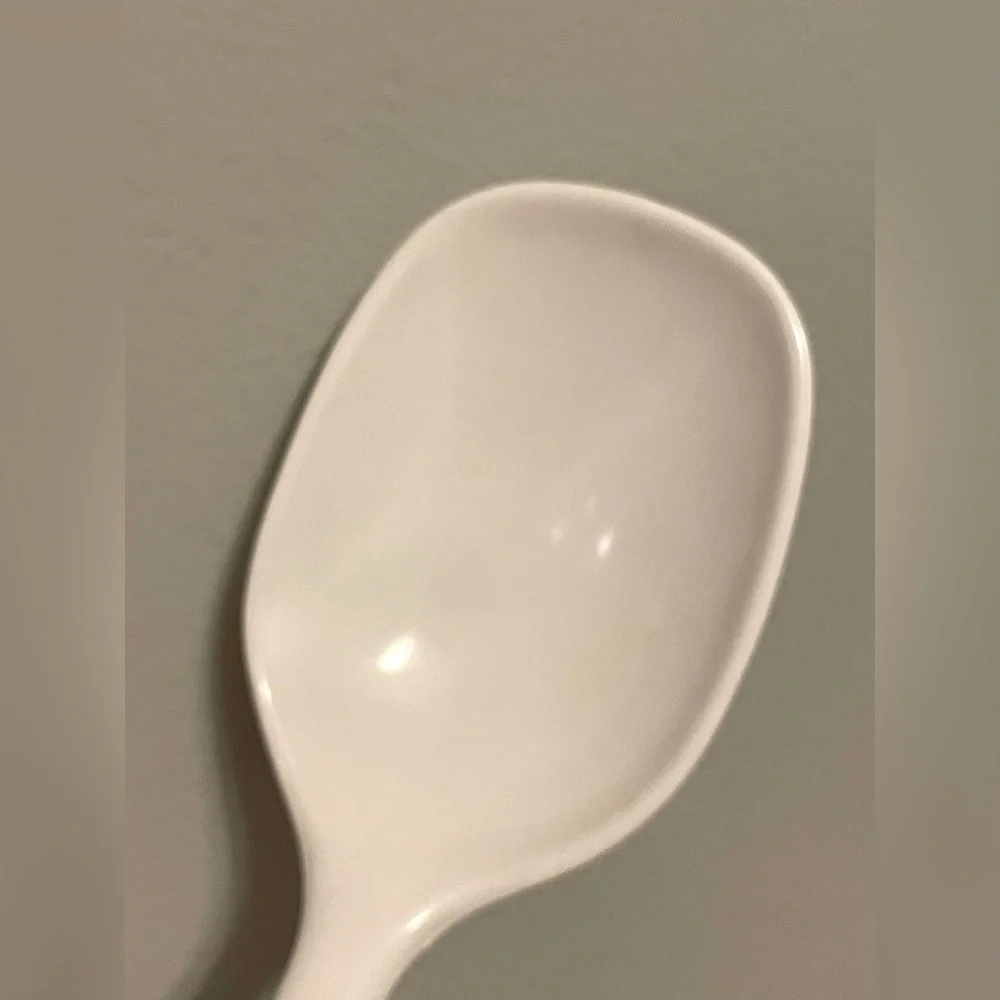Vintage melamine spoon White Ivory 12 “ Inch Stir Serve‎ Farmhouse Classic